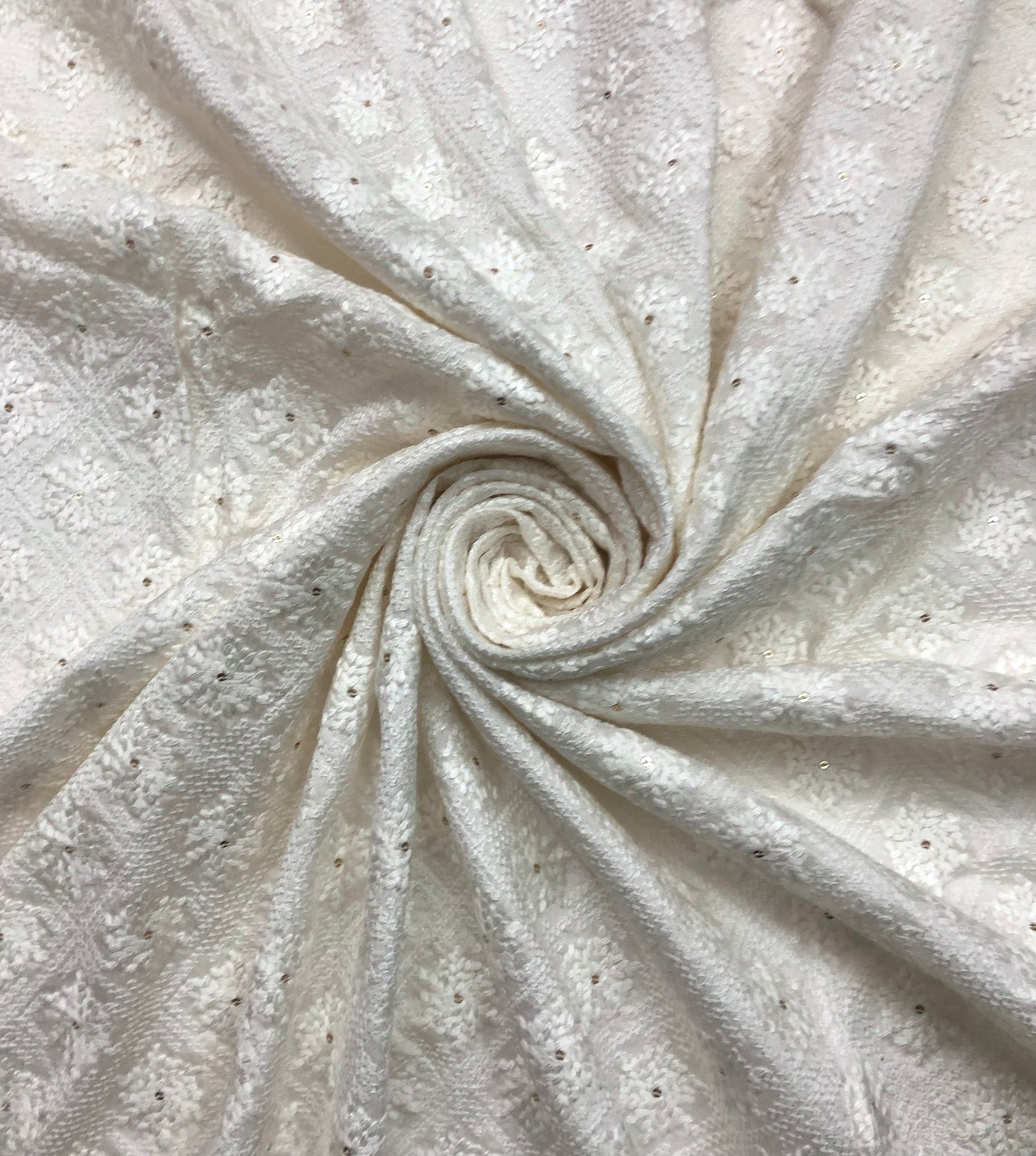 Off white embroidered fabric, Thread embroidery, Royal fabric, Haute couture, Thread embroidery, Wedding inspiration, Evening dress - NFAF475