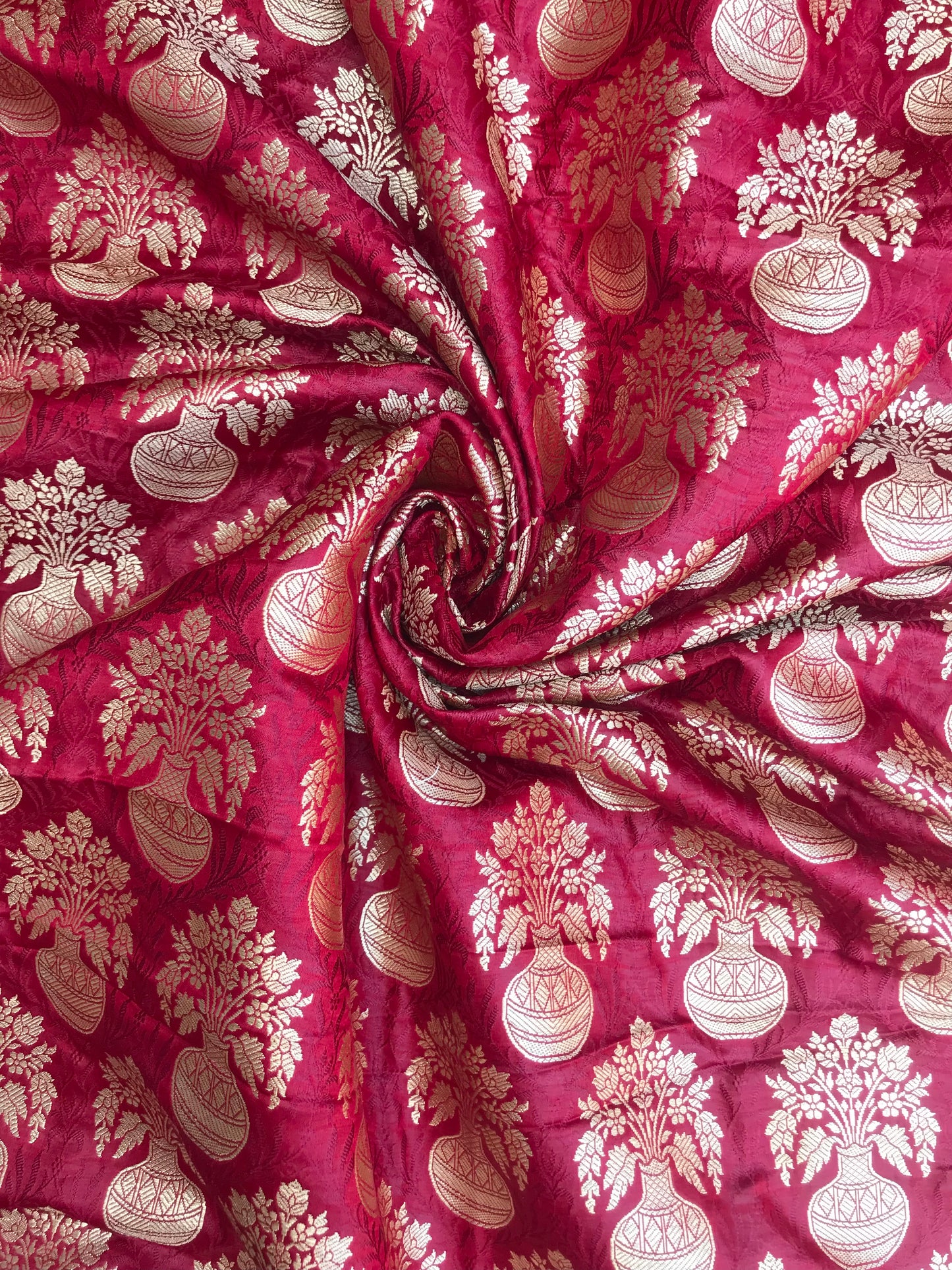Red and gold jacquard brocade fabric, Satin brocade, Historical fabric, Brokat stoff, Medieval fabric, Designer fabric, Lace brocade, Theatre costume - NFAF437