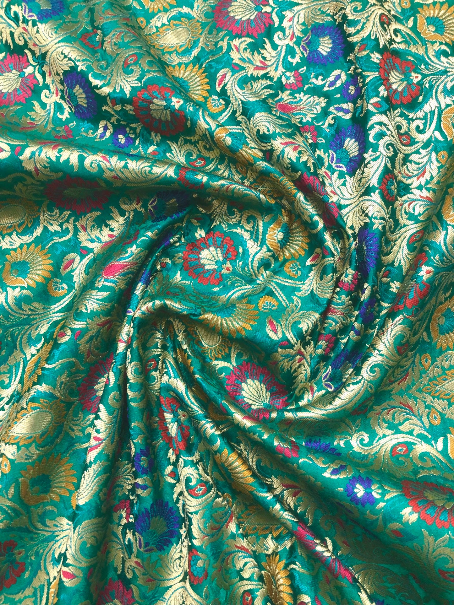 Brocade fabric Jacquard damask fabric Pink Gold Wedding Dress fabric Indian brocade fabric bridal dress Banarasi brocade fabric by the yard