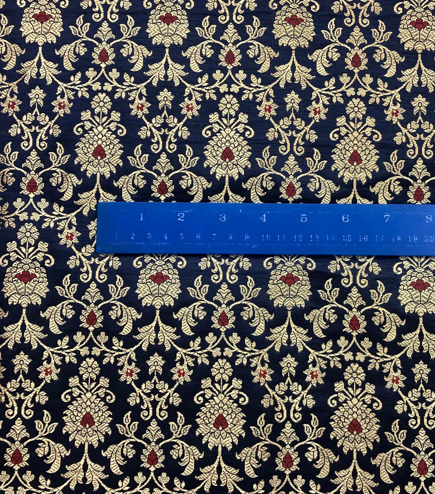 Navy blue Gold Jacquard Brocade fabric Wedding Dress fabric DIY Craft Supply Home decor fabric Upholstery Gold Fabric by the yard - NFAF704
