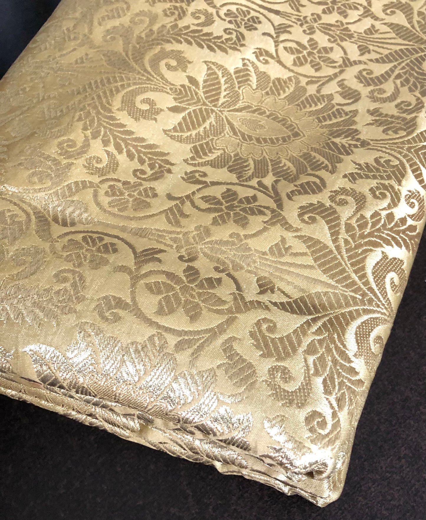 Banarasi brocade fabric, Beige & gold Rayon silk brocade fabric, Home décor fabric, Flower brocade, Jacquard fabric, Fabric by the yard/meter - NFAF509