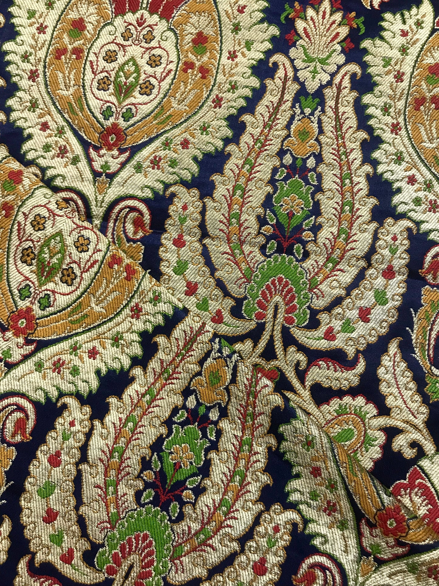 Banarasi Brocade fabric, Black gold Rayon silk brocade, Historical fabric, Hautecouture, Gold fabric, Vintage textile, Fashion fabric - NFAF772