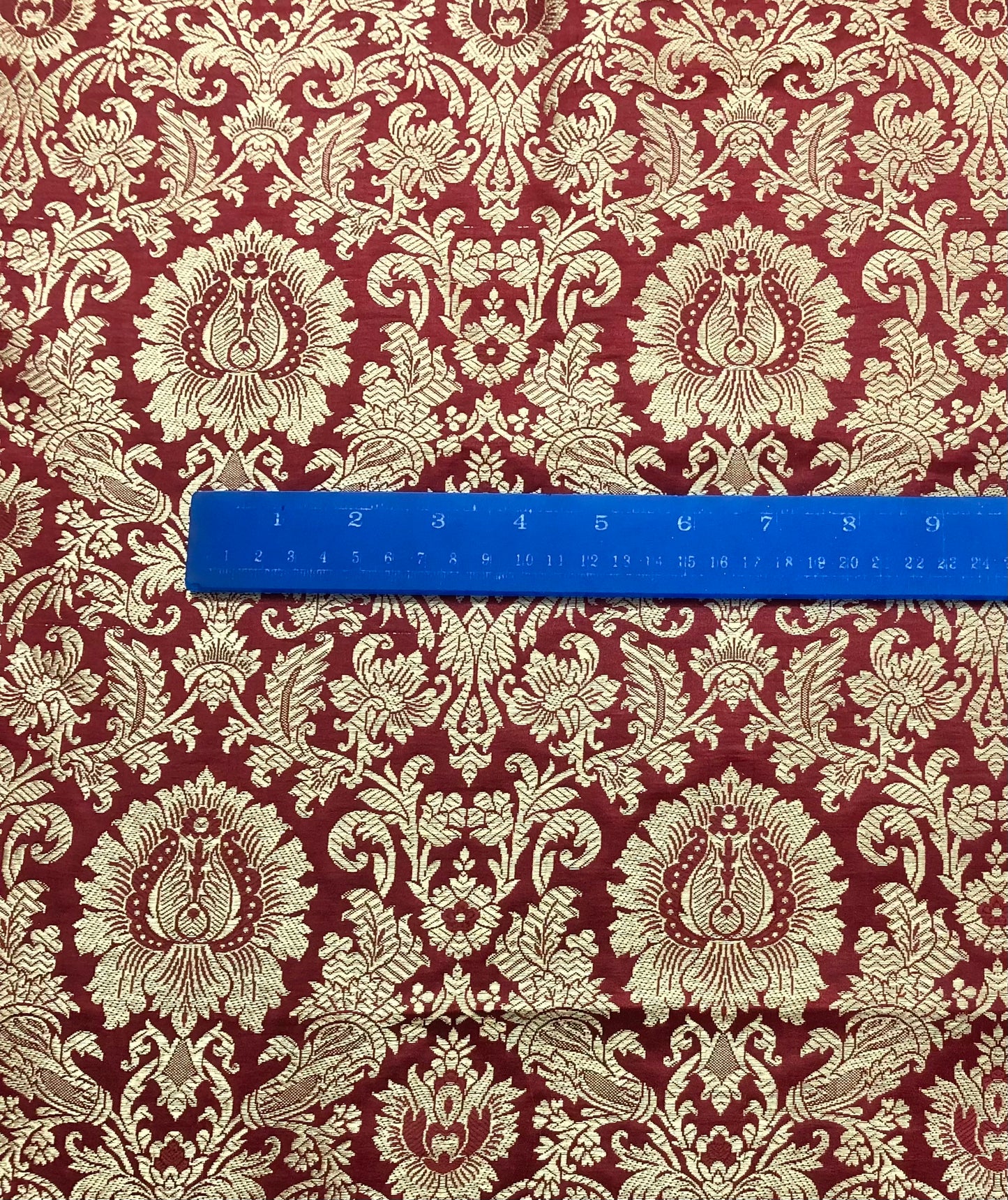 Red Gold jacquard brocade fabric, Home décor fabric, Wedding dress fabric, Brocade Satin, Historical fabric, Theatre costume - NFAF150