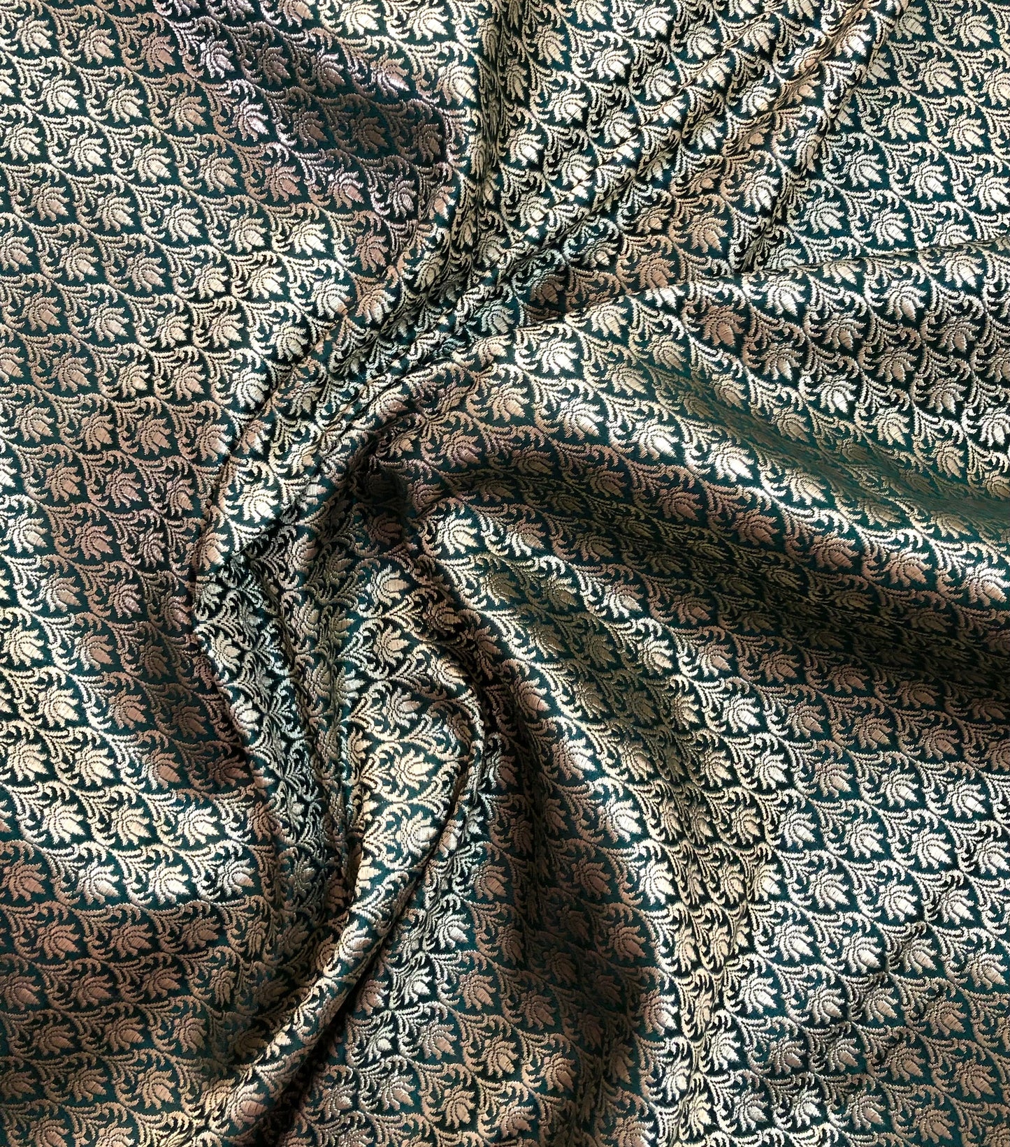 Green gold brocade fabric, Damask jacquard brocade, Wedding inspiration, Historical fabric, Medieval fabric, Fashion fabric - NFAF1082