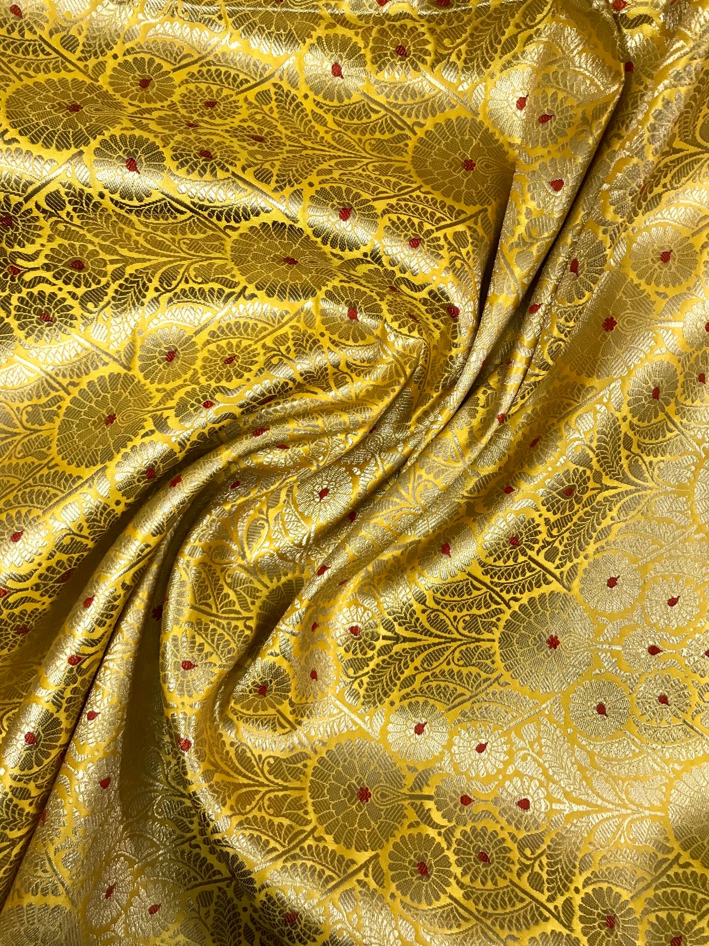 Brocade fabric Yellow Gold Jacquard fabric Luxury Wedding bridal dress fabric Upholstery Brocade Fabric home decor fabric by the yard