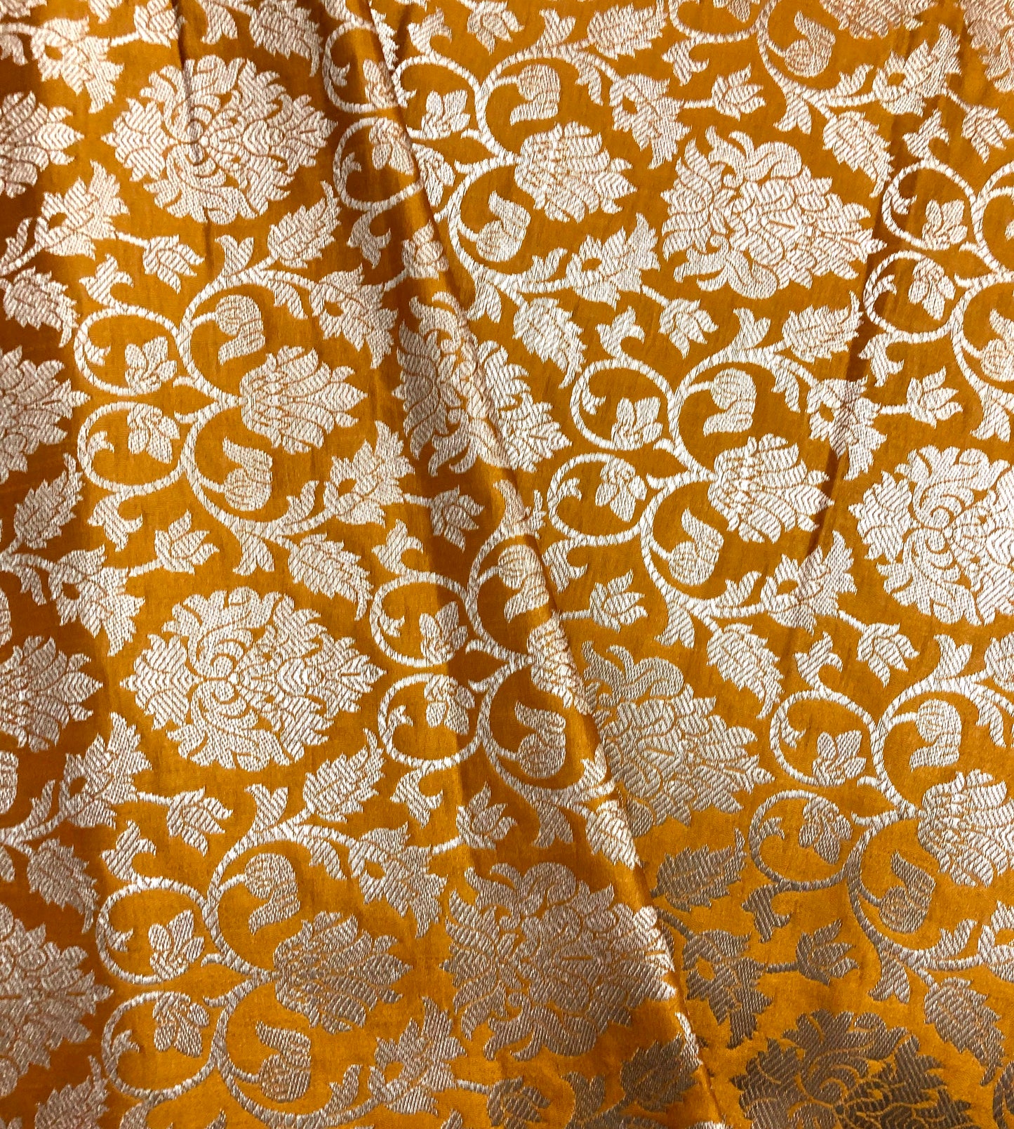 Brocade fabric Jacquard damask fabric Yellow Gold Dress Wedding bridal Lehenga fabric Brocade dress Fabric Upholstery fabric by the yard
