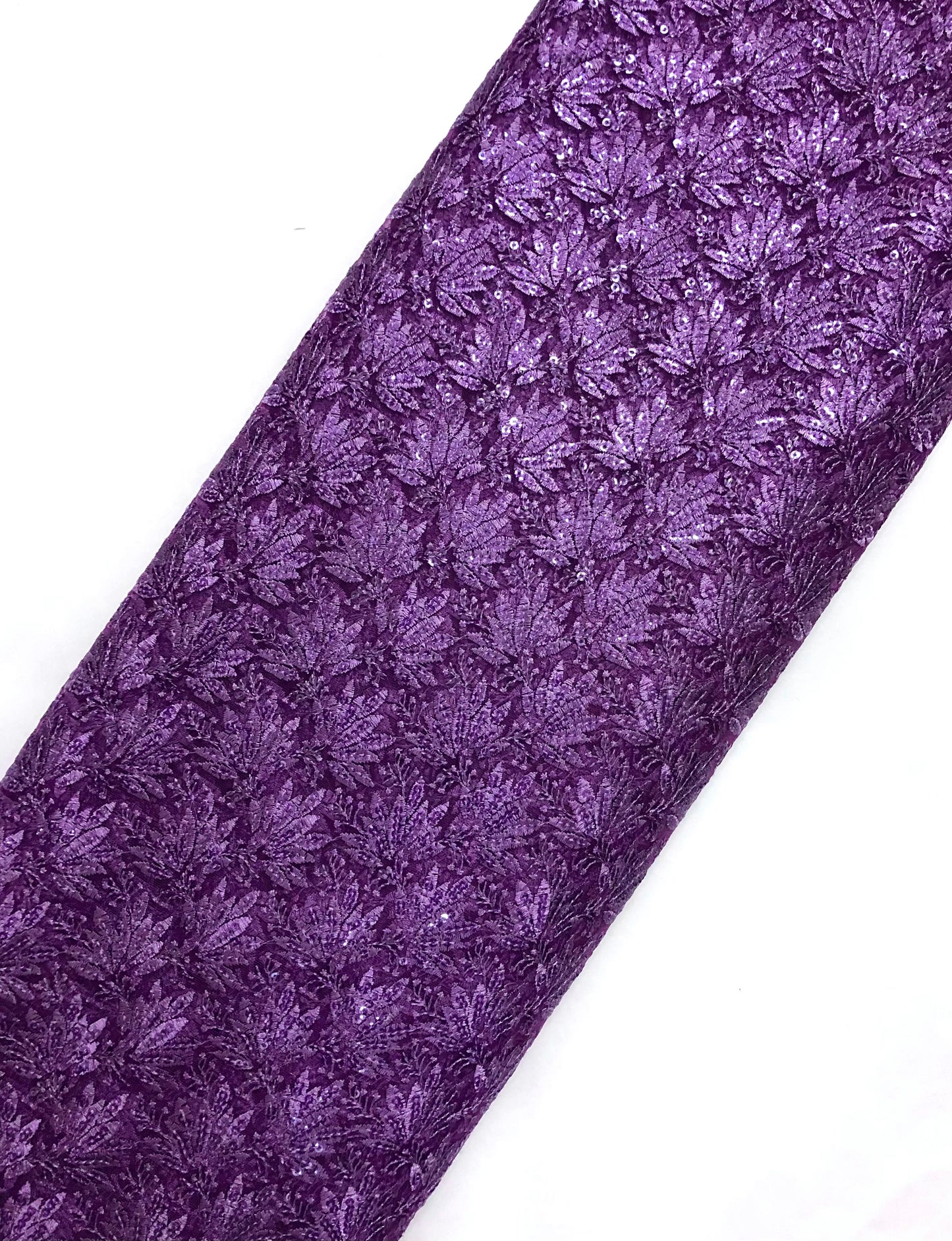 Lavender embroidered fabric, Tulle Mesh Fabric, Bridal Wedding Fabric, Bridesmaid dress, Thread embroidery, Luxury fabric, Handmade - NFAF1065