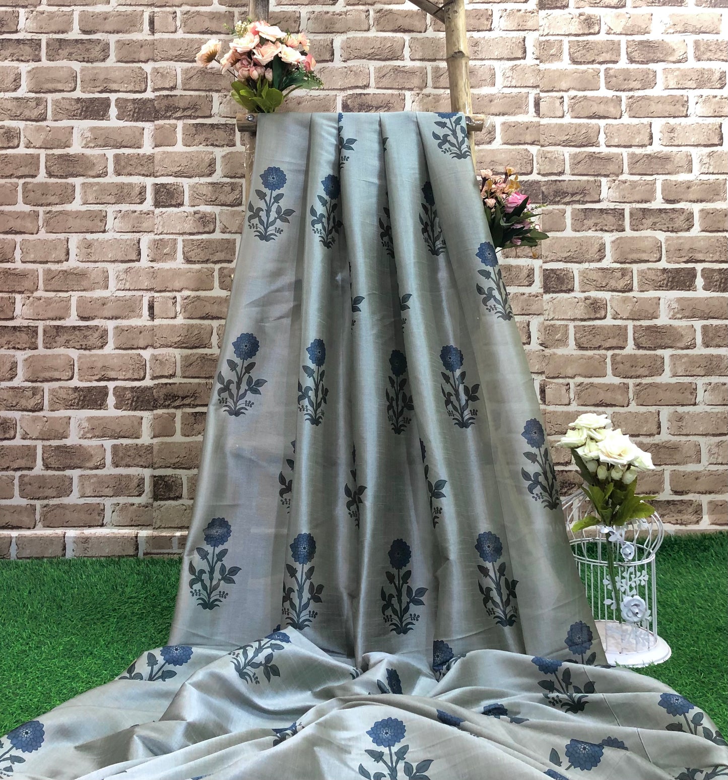Printed Fabric Tussar rayon silk Fabric Wedding dress Silk Floral Lehenga fabric Printed fabric Summer Dress fabric Dupatta Fabric