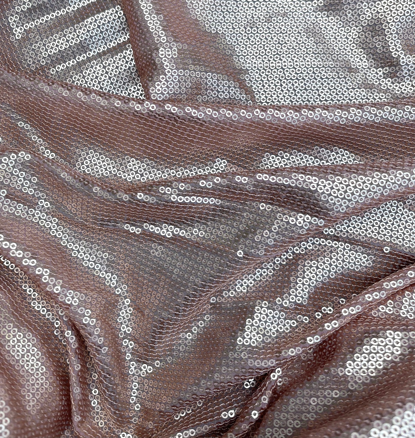 Old rose embroidered fabric, Sequin Georgette Fabric, Evening dress, Bridesmaid dress, Wedding inspiration, Fabric store, Handmade - SQAF489