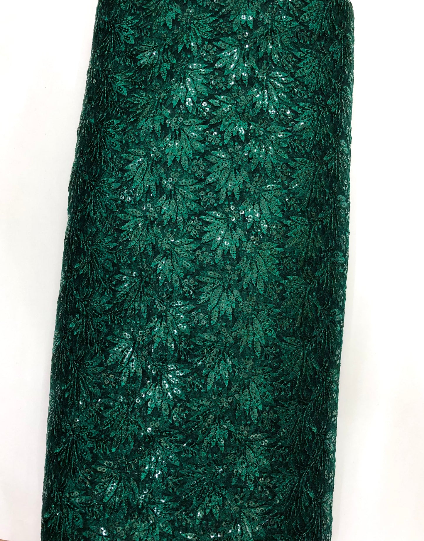 Green embroidered fabric, Tulle Mesh Fabric, Bridal Wedding Fabric, Bridesmaid dress, Thread embroidery, Luxury fabric, Handmade - NFAF1061