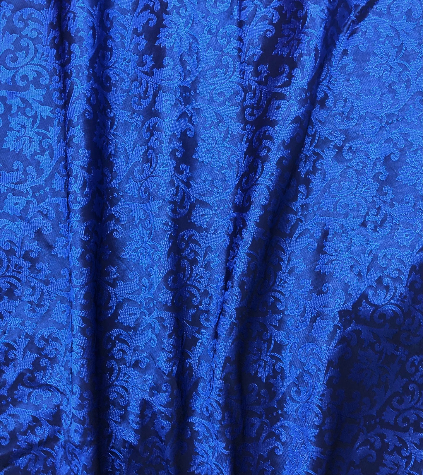 Blue damask jacquard brocade fabric, Wedding dress, Hautecouture, Rayon silk brocade, Fabric by the yard/meter - NFAF167