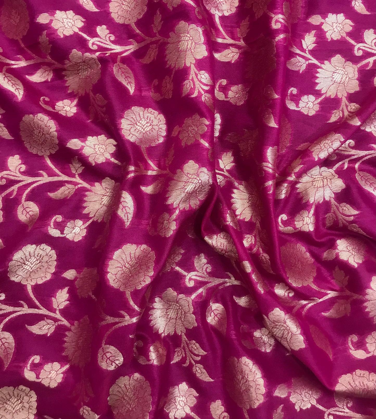 Fuchsia gold banarasi brocade fabric, Wedding dress, Medieval fabric, Designer fabric, fabric by the yard/meter - NFAF779