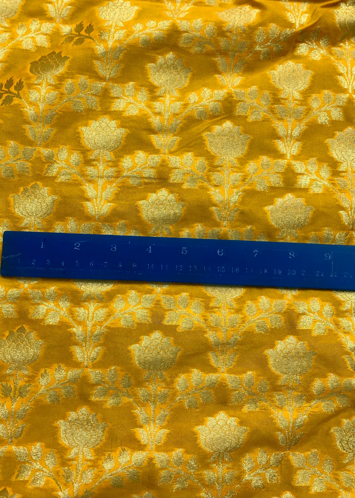 Jacquard Brocade Fabric Home Decor fabric Yellow Gold Floral Fabric Wedding Indian Dress Brocade Saree Lehenga Choli fabric by the yard