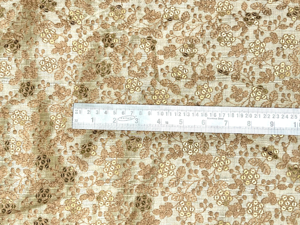 Beige Embroidered fabric, Wedding inspiration, Embroidery design, Thread embroidery, Gold fabric, Haute couture - NFAF845