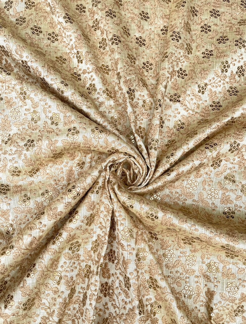 Beige Embroidered fabric, Wedding inspiration, Embroidery design, Thread embroidery, Gold fabric, Haute couture - NFAF845