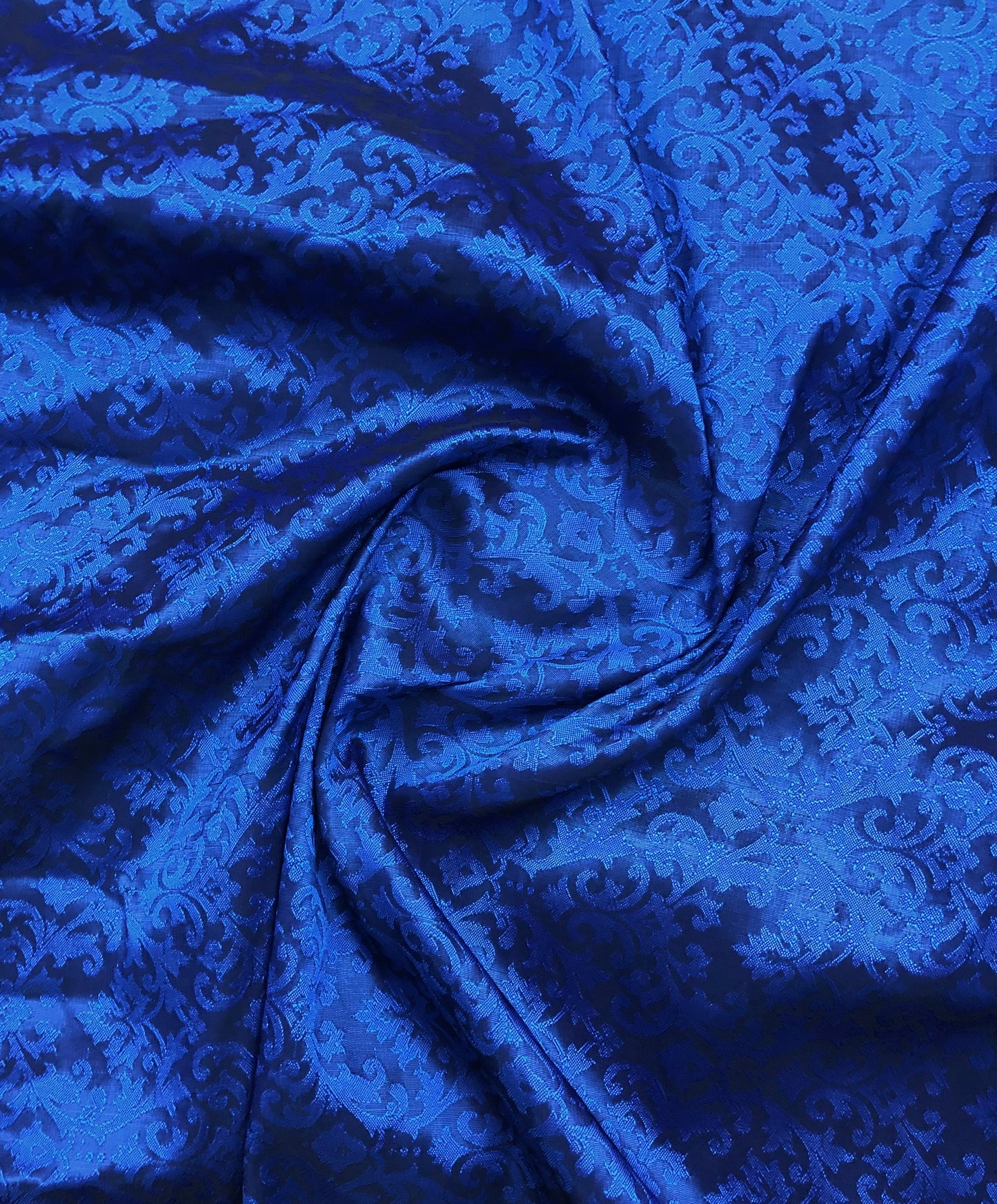 Blue damask jacquard brocade fabric, Wedding dress, Hautecouture, Rayon silk brocade, Fabric by the yard/meter - NFAF167