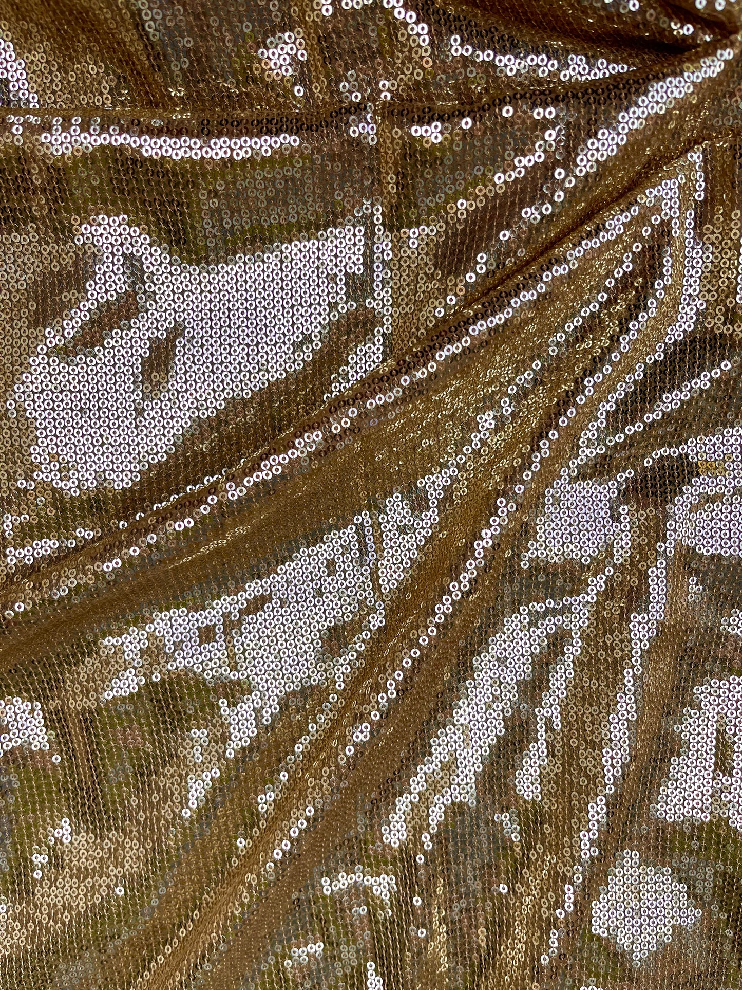 Gold brown embroidered fabric, Sequin Georgette Fabric, Evening dress, Bridesmaid dress, Wedding inspiration, Fabric store, Handmade - SQAF889