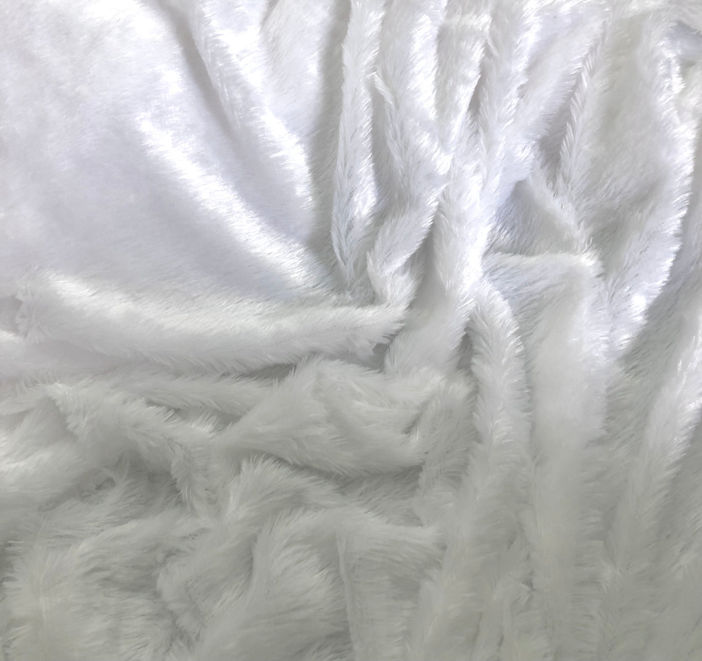 White Solid Shaggy Faux Fur Fabric, Craft Sewing Cosplay Costume Decorations, Jacket fabric, Luxury fabric, Fashion fabric.