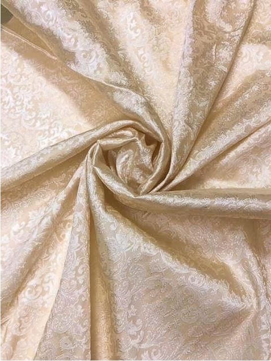 Damask Brocade Fabric Beige Jacquard brocade Wedding dress fabric Embossed Brocade fabric Bridal Dress Brocade Fabric by the yard - NFAF964