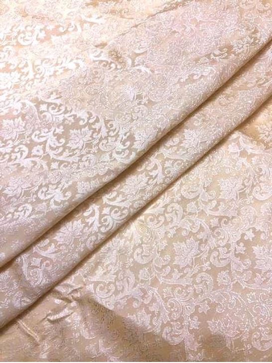 Damask Brocade Fabric Beige Jacquard brocade Wedding dress fabric Embossed Brocade fabric Bridal Dress Brocade Fabric by the yard - NFAF964