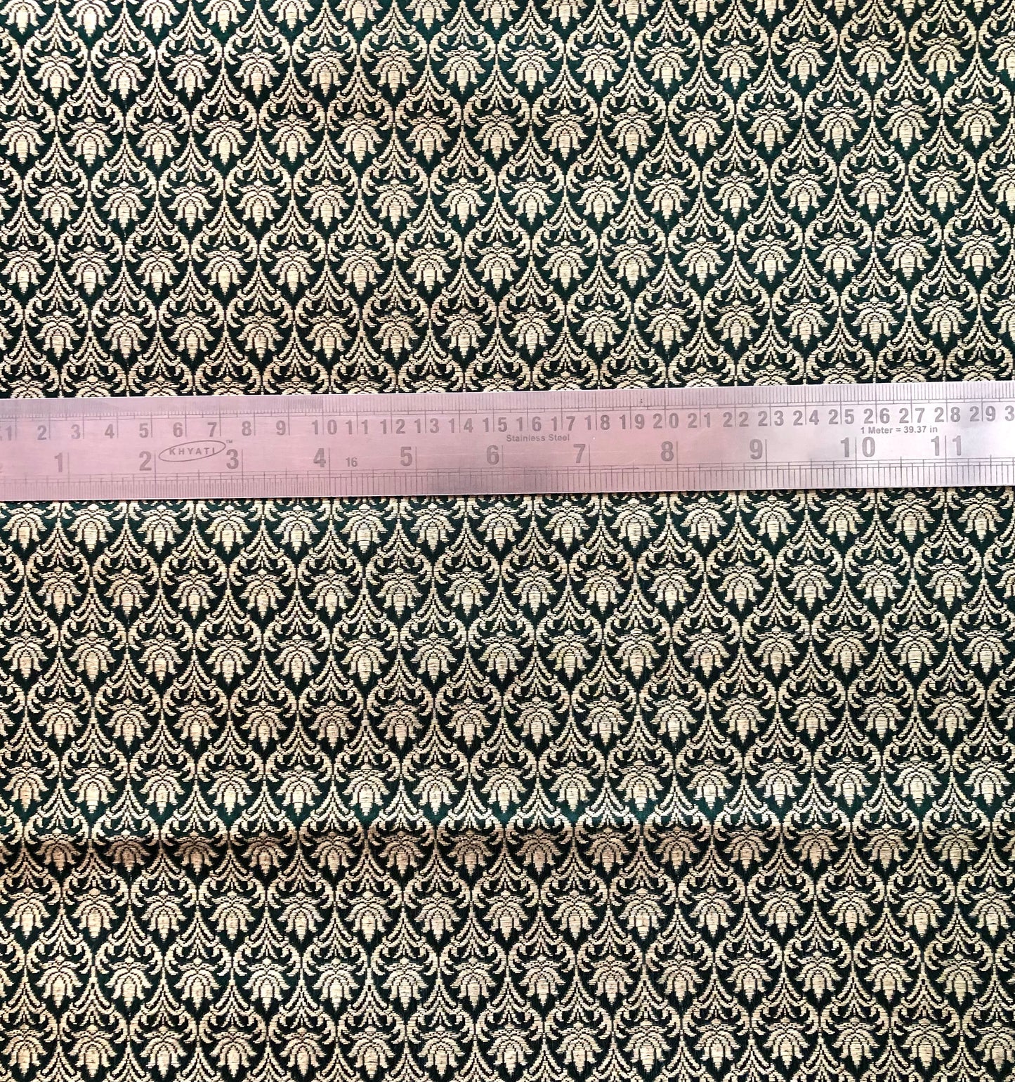 Green gold brocade fabric, Damask jacquard brocade, Wedding inspiration, Historical fabric, Medieval fabric, Fashion fabric - NFAF1082