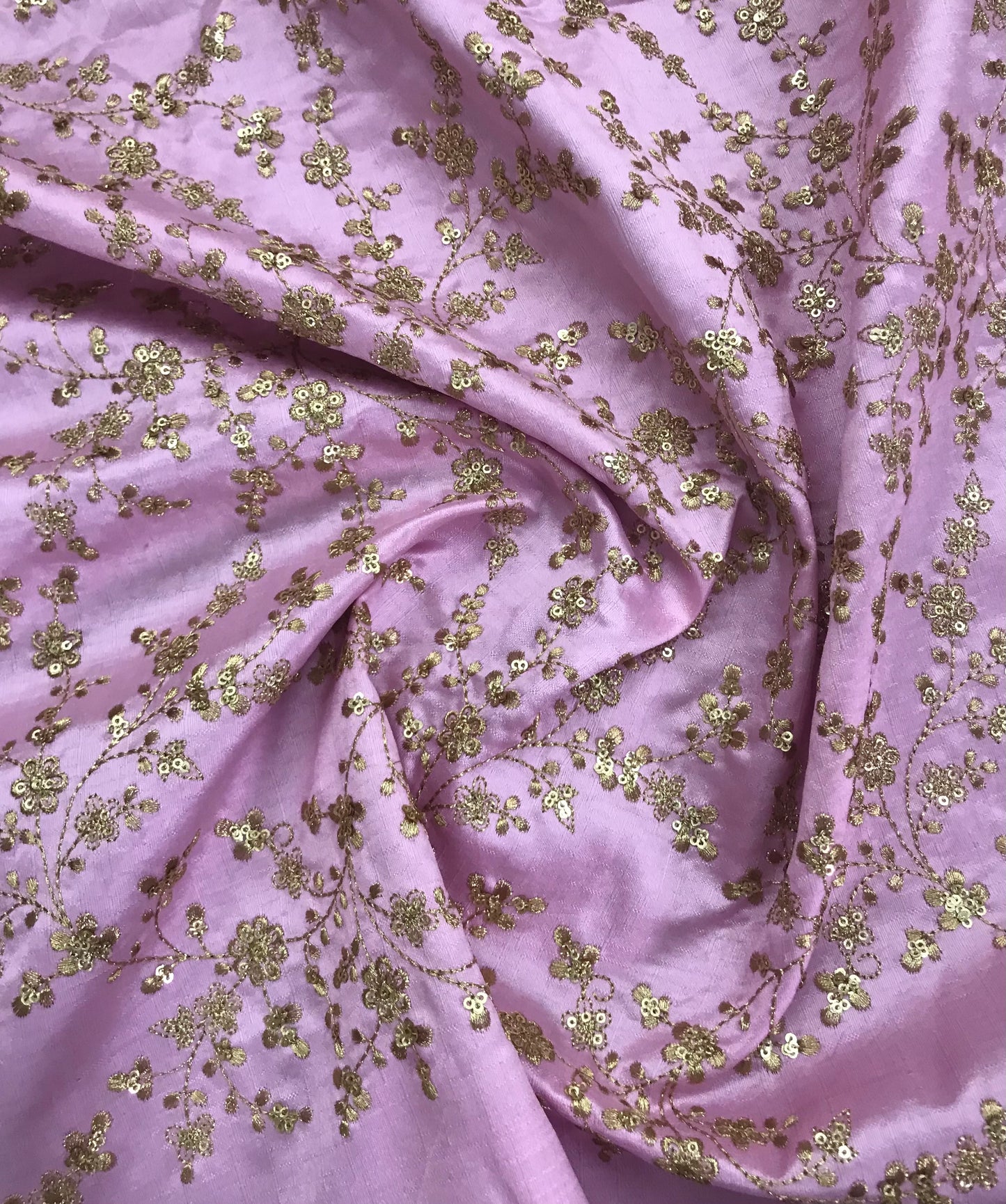 Embroidered fabric, Pink Gold Wedding inspiration fabric, Designer fabric, Embroidery design, Luxury fabric, Bridesmaid dress, Floral design, Gold fabric - NFAF548