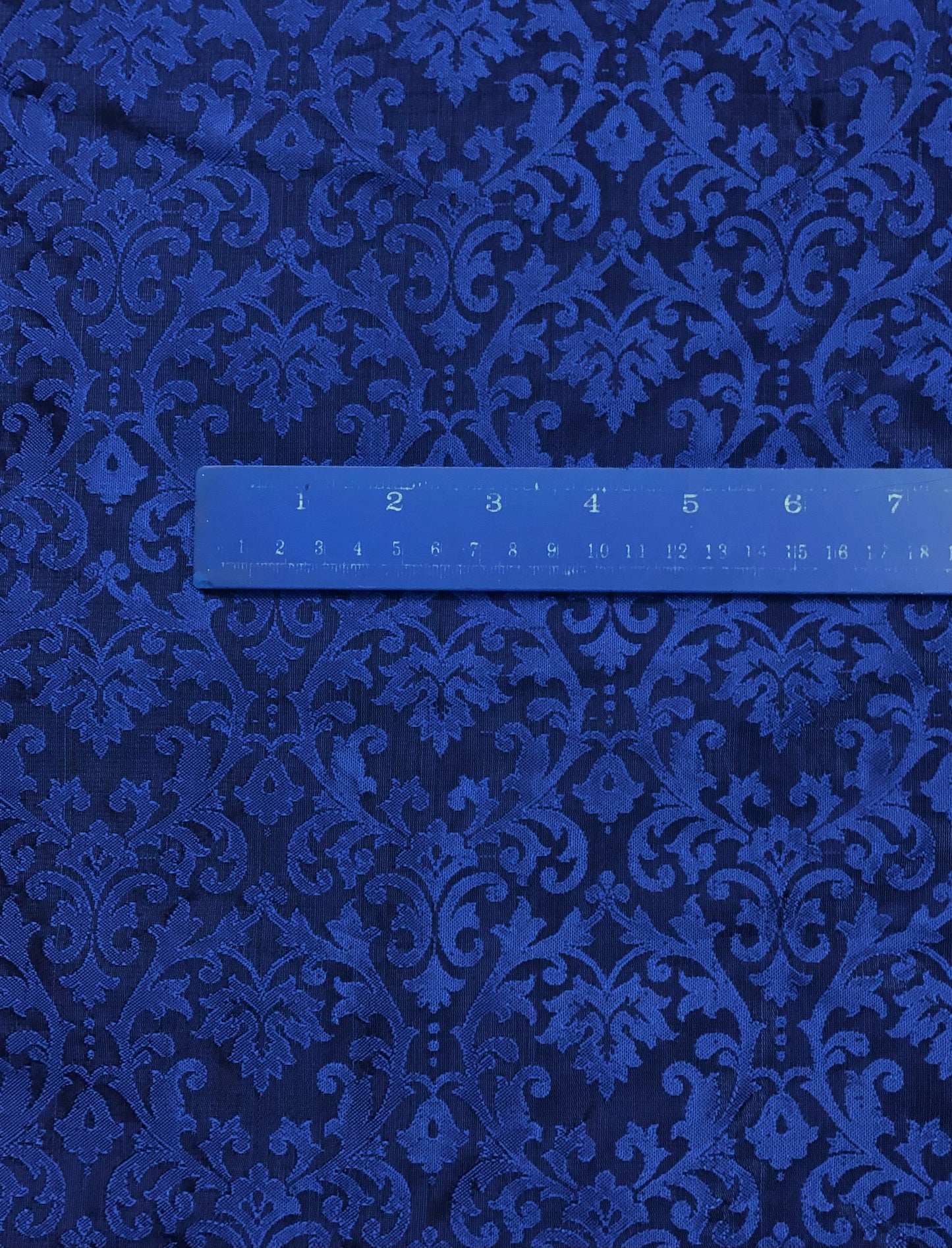 Blue damask jacquard brocade fabric, Wedding dress, Hautecouture, Rayon silk brocade, Fabric by the yard/meter - NFAF167