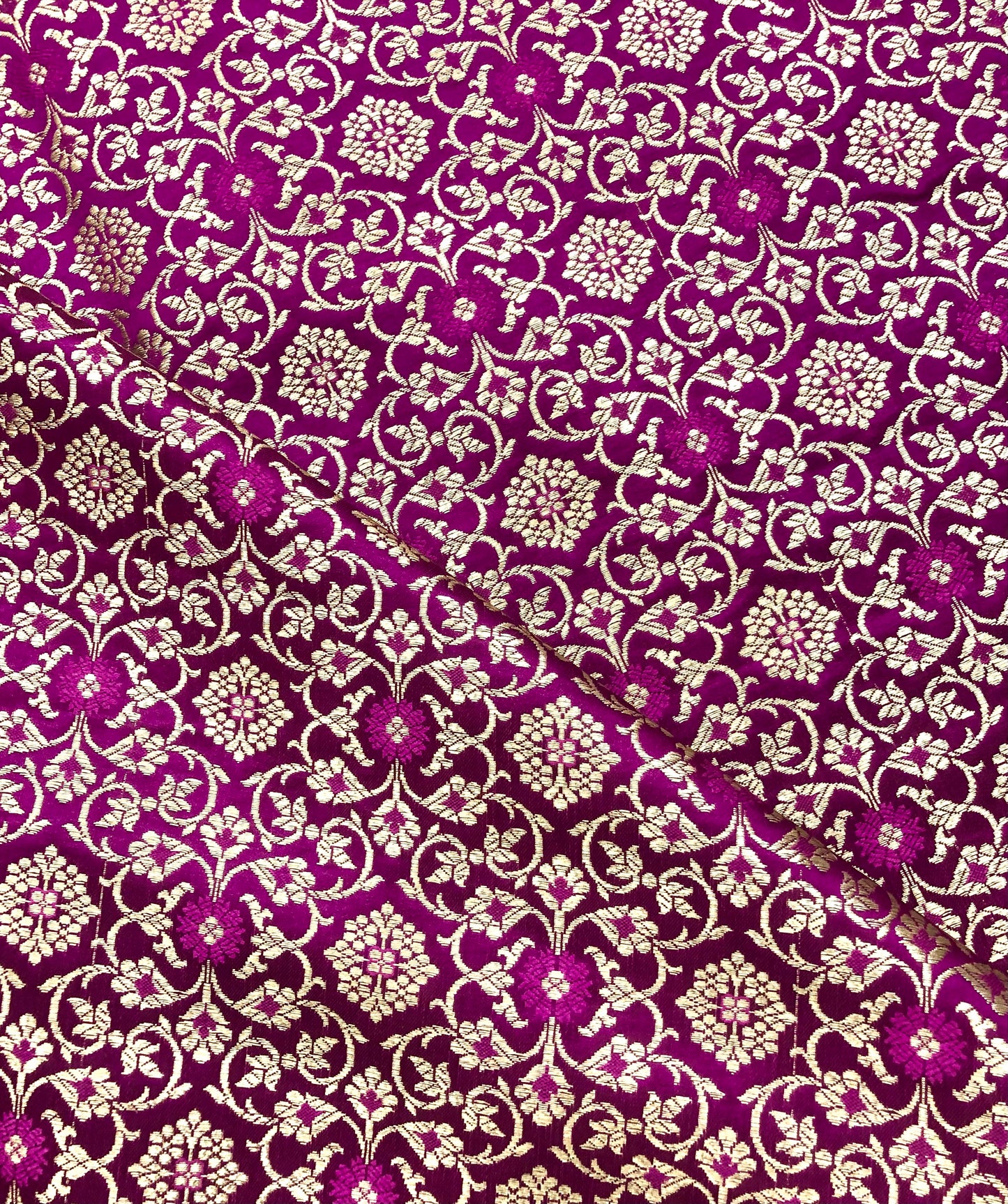 Banarasi Brocade Fabric, Magenta Pink gold rayon silk brocade fabric, Wedding fabric, Gold fabric, Party fabric, Designer fabric, Lace brocade - NFAF888