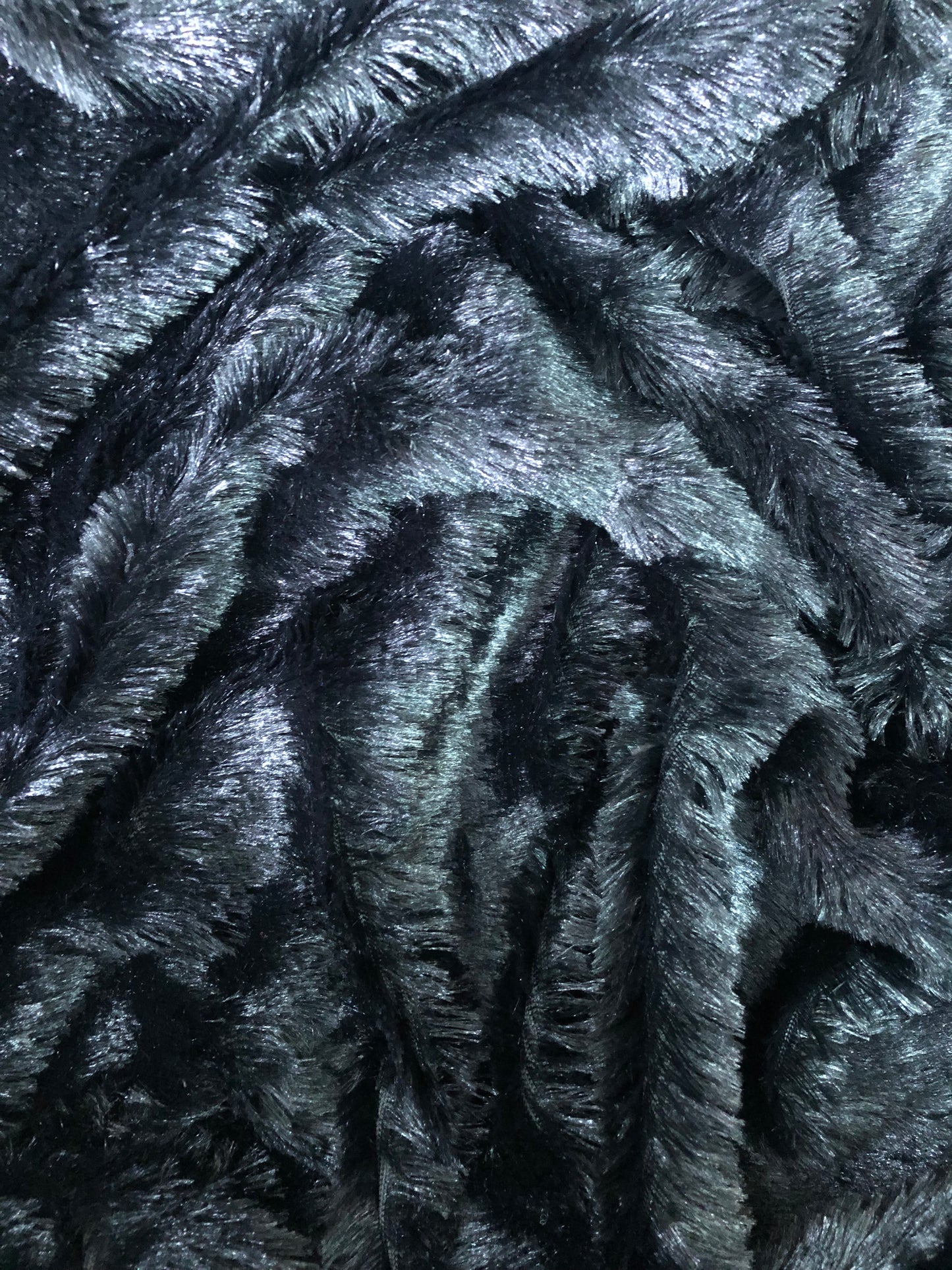 Black Solid Shaggy Faux Fur Fabric, Craft Sewing Cosplay Costume Decorations, Jacket fabric, Luxury fabric, Fashion fabric.