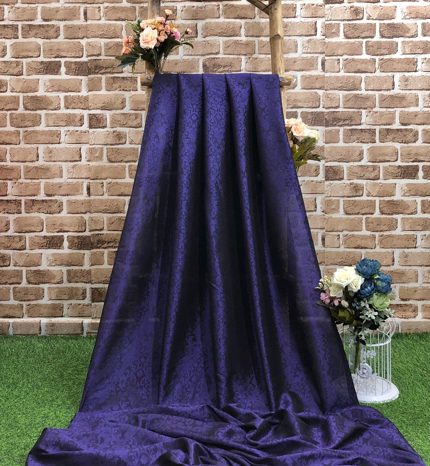 Damask jacquard brocade fabric Purple Luxury Couture fabric Party Dress fabric Embossed brocade fabric Fabric by the yard/meter - NFAF600