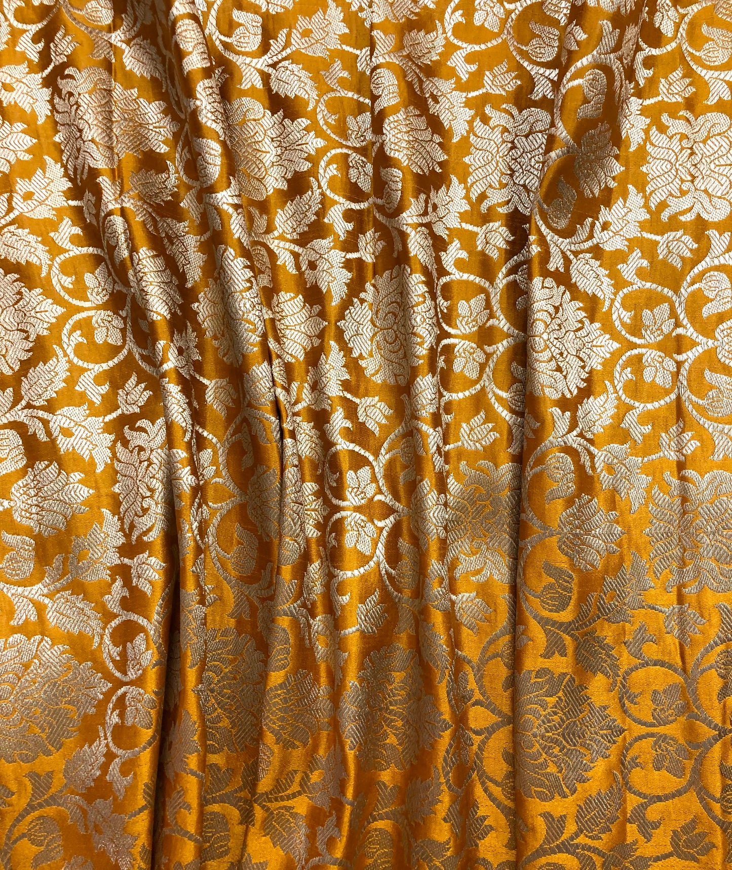 Brocade fabric Jacquard damask fabric Yellow Gold Dress Wedding bridal Lehenga fabric Brocade dress Fabric Upholstery fabric by the yard