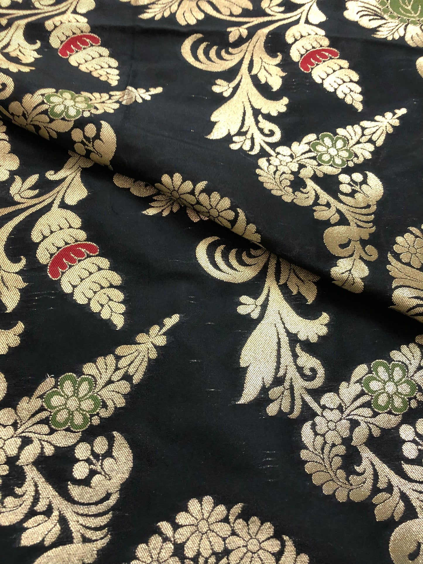 Brocade Fabric Black Gold Jacquard fabric Wedding Dress Salwar Suit Designer fabric Brocart tissue Haute couture Brocade Fabric by the yard