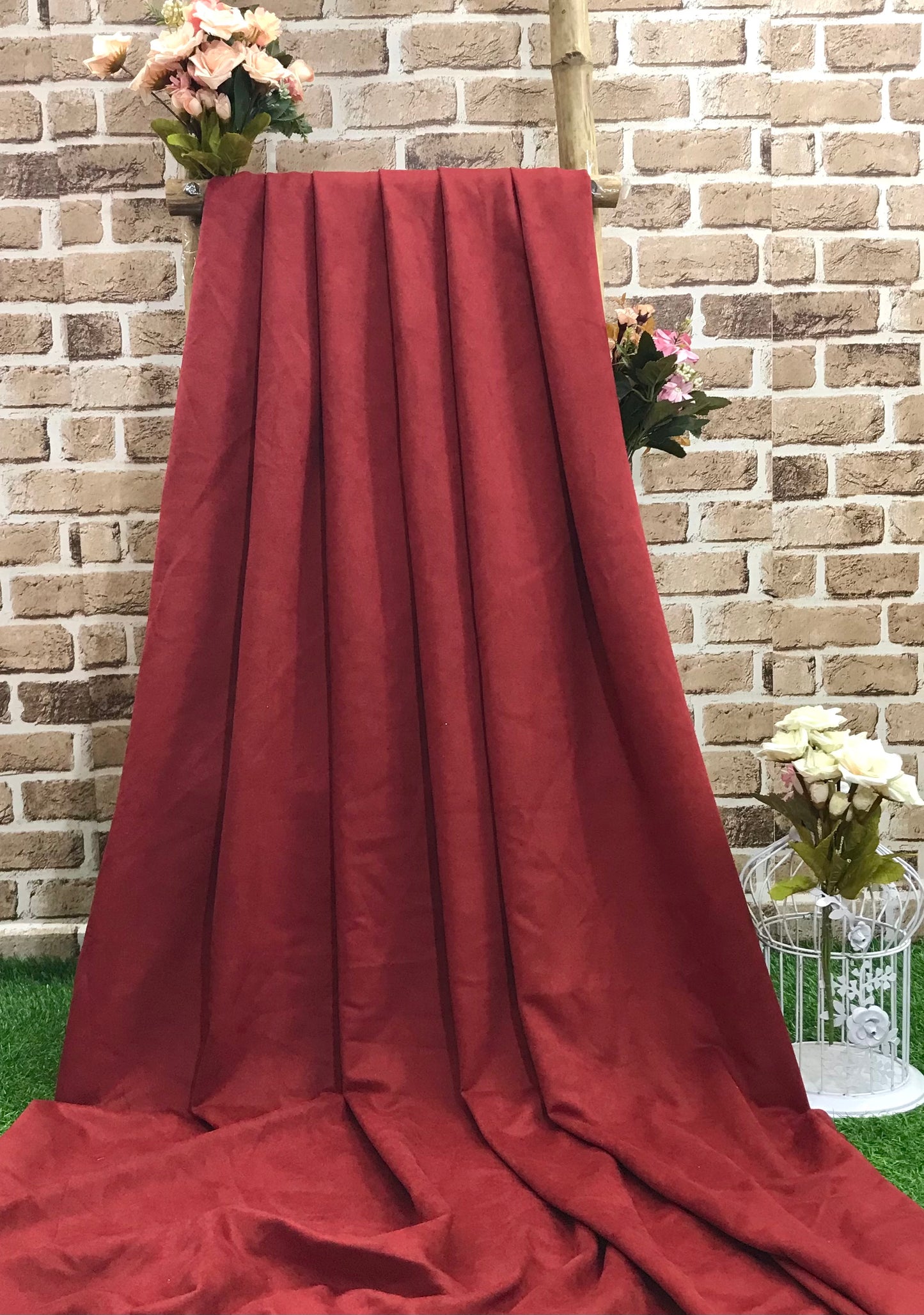 Red Rayon Suede Stretch Velvet fabric, Luxury fabric, Wedding dress, Home decor fabric, Bridesmaid dress, Vintage textile - VLTF02