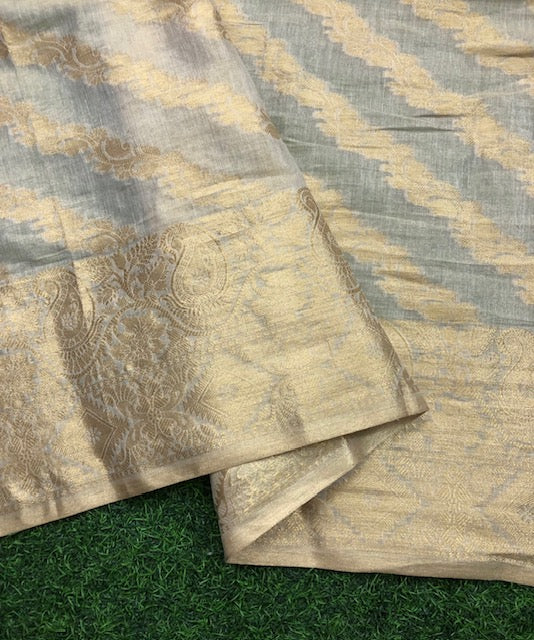 Beige and Gold Brocade Dupatta for Women, Stole, Scarf, shawl, abaya, Chuniri, Indian Chunni, Banarasi Dupatta, DP34