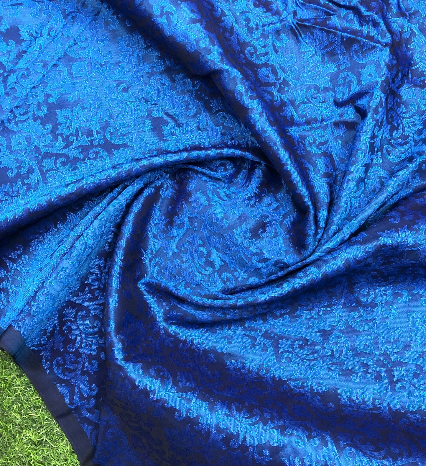 Brocade Fabric Blue Jacquard fabric Upholstery fabric Wedding dress fabric High Quality Clothing Fabric by the yard/meter - NFAF161