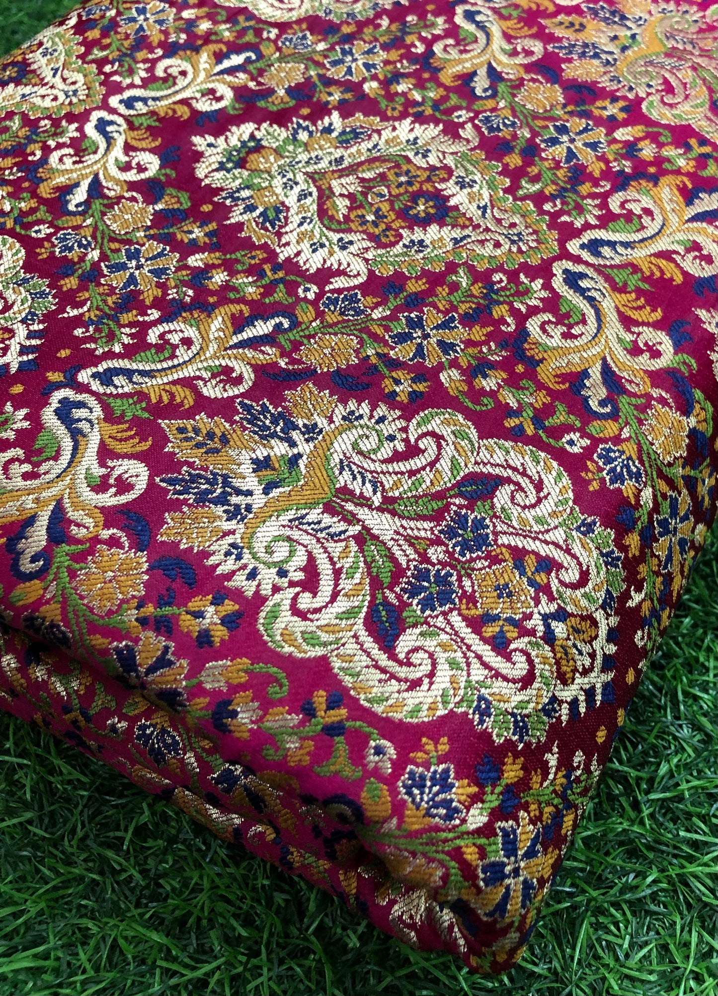 Brocade fabric Jacquard Damask Fabric Pink Gold Brocade Wedding Dress fabric Rayon Silk brocade Bridal fabric Upholstery Fabric by the yard
