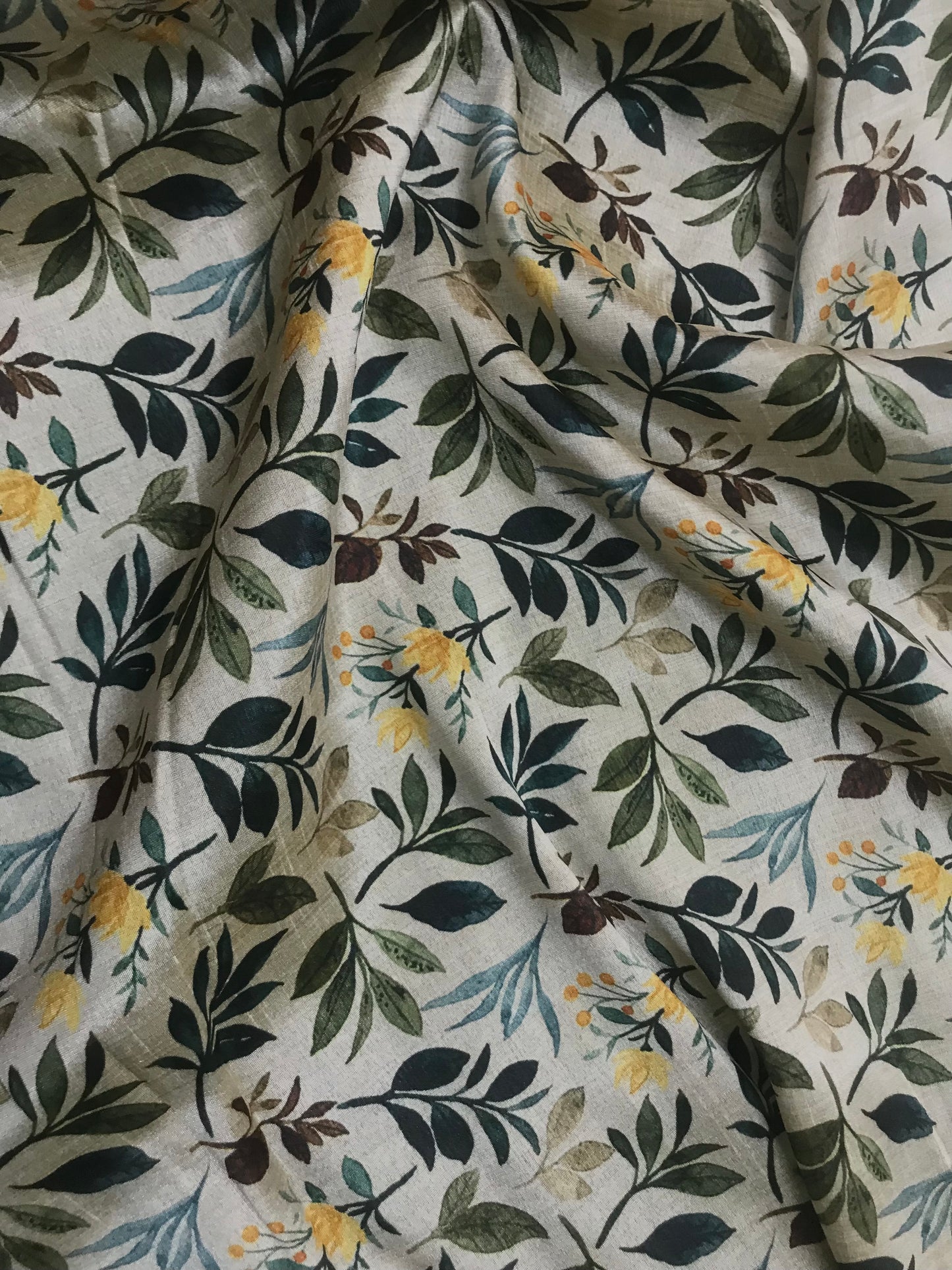 Beige printed tussar silk, Wedding dress, Bridesmaid dress, Floral fabric, Wedding inspiration, Vintage fabric, Luxury fabric - NFAF810