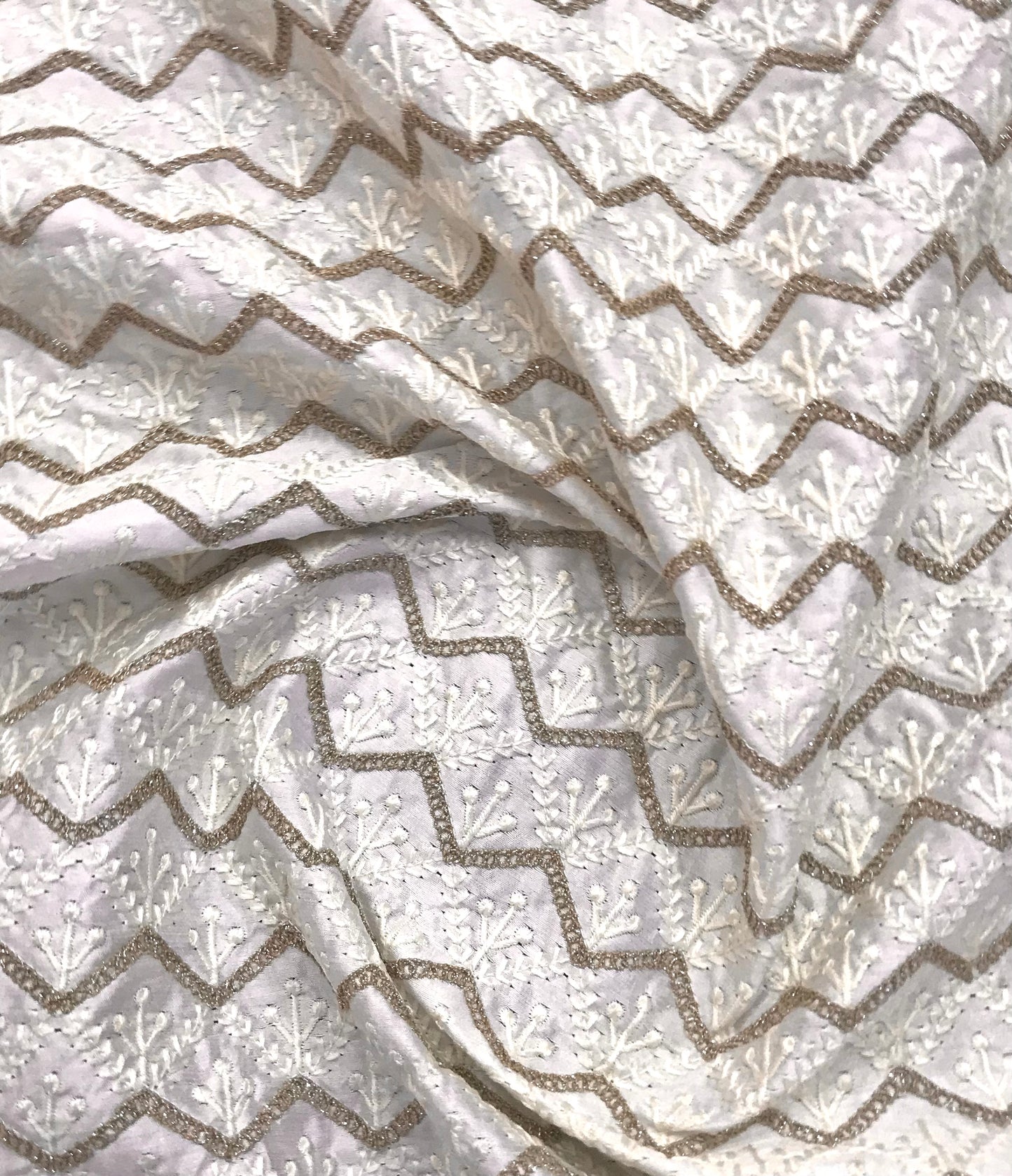 Off-White embroidered fabric, Gold fabric, Embroidery design, Bridesmaid dress, Fabric store, Evening dress, Wedding dress, Thread embroidery - NFAF661