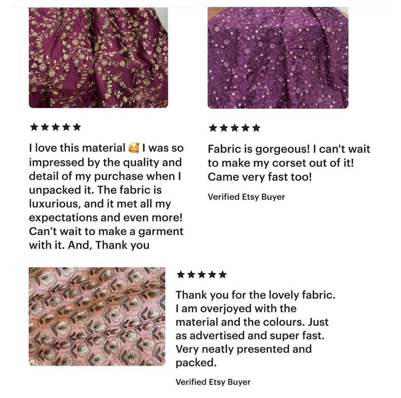 Rose gold embroidered georgette fabric, sequin fabric, Wedding dress, Bridesmaid dress, Fabric store, Fashion fabric, Luxury fabric - SQAF03