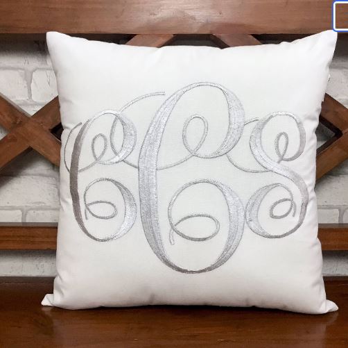 Monogram Pillow, Embroidered Pillow, Personalized gifts, Home Decor, Dorm Decor, Couple Gifts, Christmas Gifts, Wedding Gift Ideas.