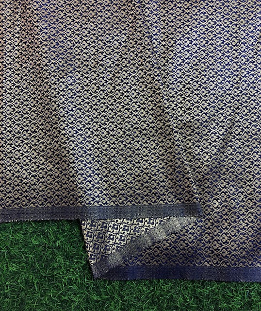 Brocade fabric Navy Blue Gold Jacquard Damask Rayon Silk brocade Fabric Wedding Bridal High Grade Designer fabric by the yard/Meter Material