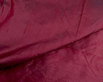 Burgundy shantung raw silk fabric, Fashion fabric, Handloom dupioni silk, Wedding Dress, Luxury fabric, - RSAF14