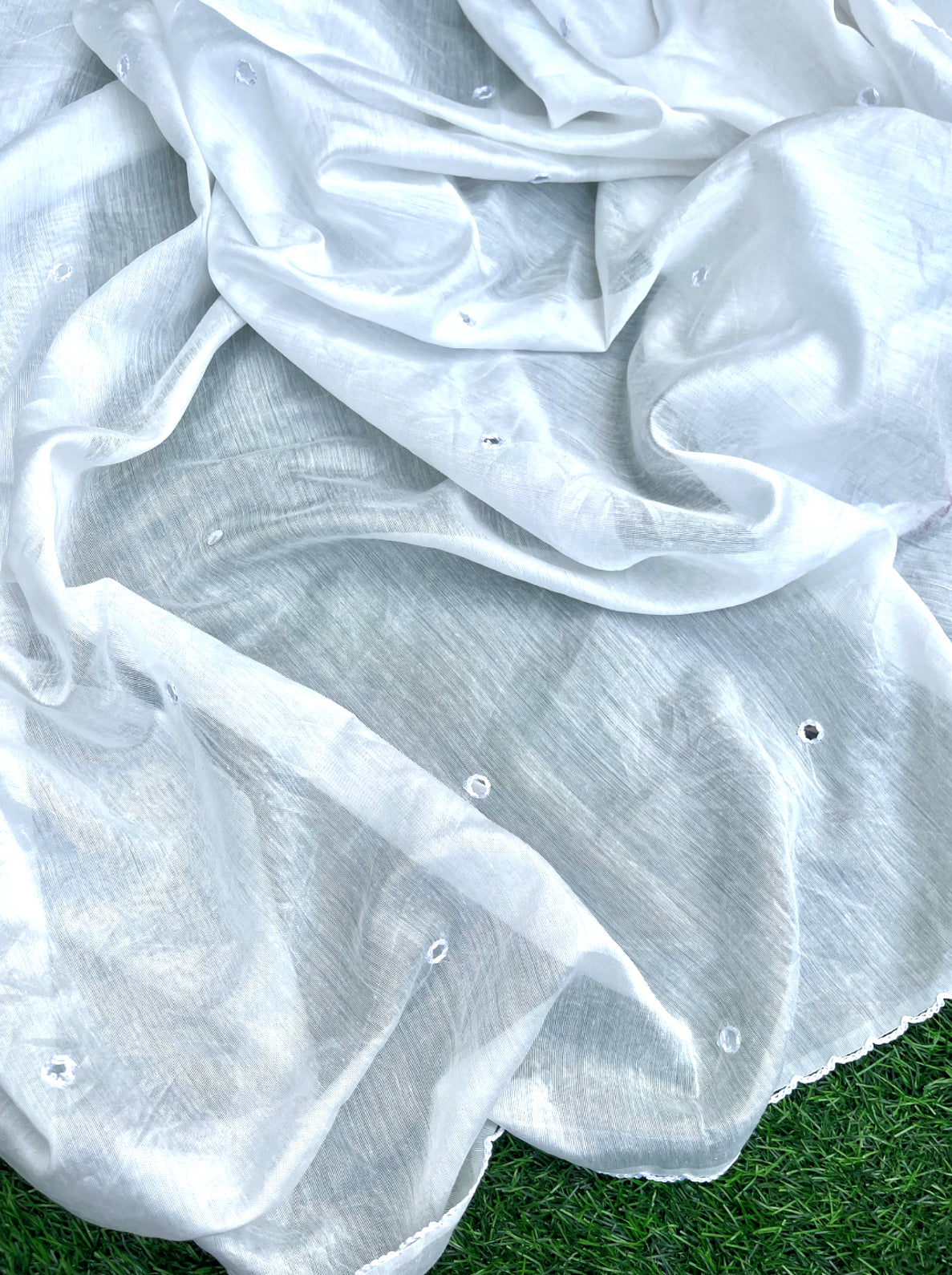 White Blended cotton Indian Scarf, Indian style dupatta, Handmade Dupatta/Shawl, Indian cotton fabric DP910