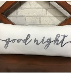 Goodnight Pillow, Kids Room Decor, Guest Room Pillow, Sleep well Pillow, Embroidered Pillow, Gift for Kids, Gift for her.