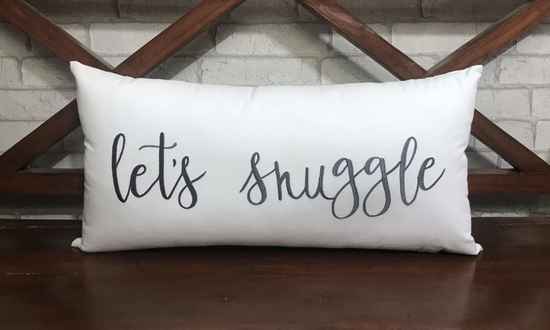 Lets Snuggle Pillow, Cozy Home decor, Wedding gift, Engagement present, housewarming gift, Christmas Gifts, Winter Pillow.