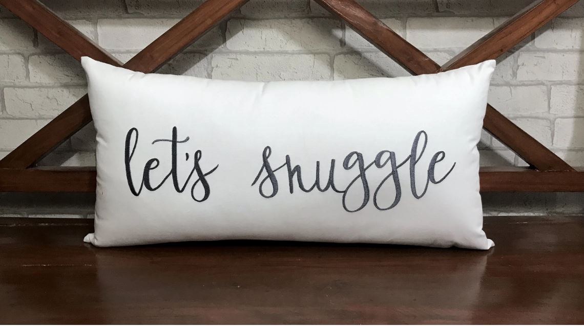 Lets Snuggle Pillow, Cozy Home decor, Wedding gift, Engagement present, housewarming gift, Christmas Gifts, Winter Pillow.