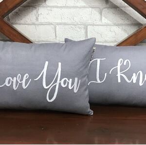 "I Love You-I know" Pillow Set Personalized Gift Wedding Anniversary Valentine Love Gift in All Sizes And Colors