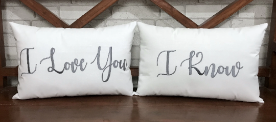 "I Love You-I know" Pillow Set Personalized Gift Wedding Anniversary Valentine Love Gift in All Sizes And Colors