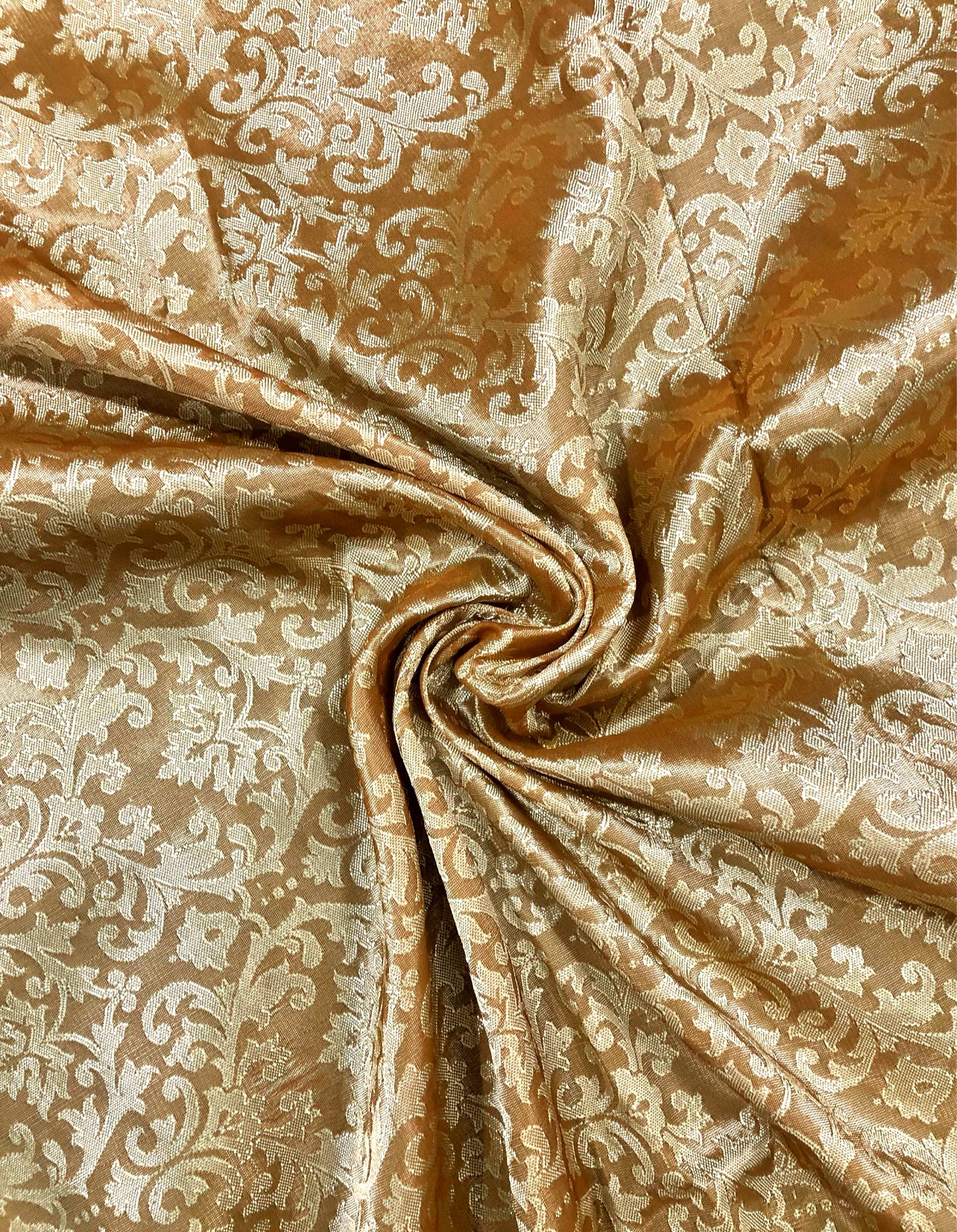 Mustard damask jacquard brocade fabric, Floral brocade, Home décor fabric, Wedding dress, Party Dress Fabric - NFAF329