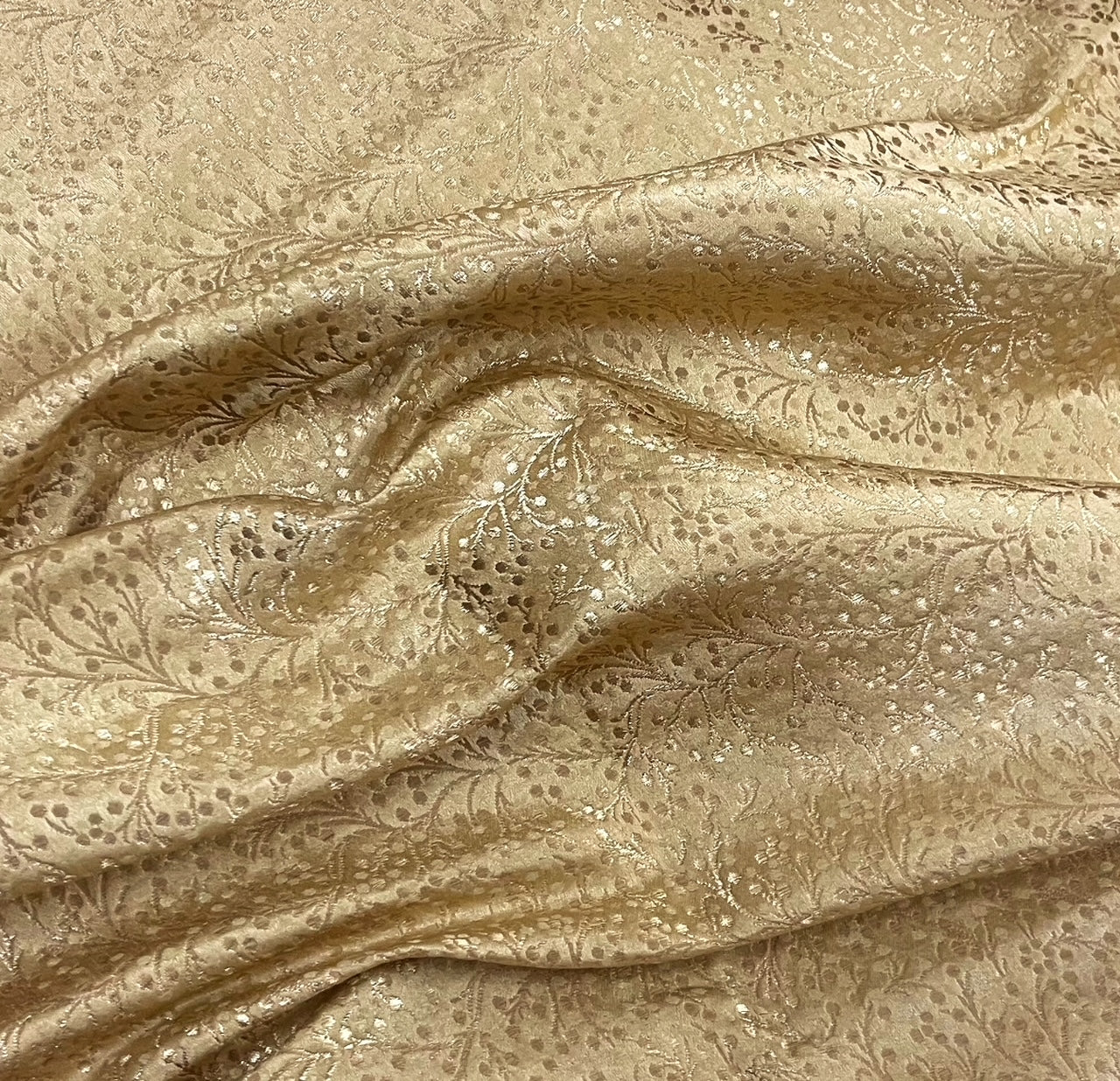 Indian Banarasi Brocade Fabric Gold wedding dress brocade Home furnishing fabric Jacquard fabric Gold Fabric by the yard/meter - NFAF55